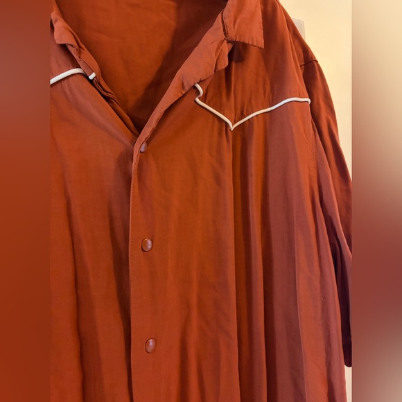Urban Outfitters Men’s (or unisex)  Terracotta UO Easy Western Button-Down Shirt - Picture 4 of 6
